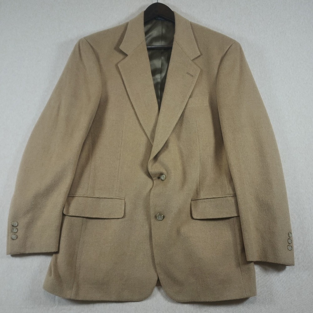 Vintage Kingsridge Camel Hair Blazer Men 40R Tan USA Union Made Sport Coat 90s